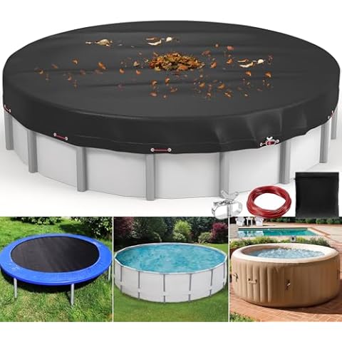 Evoio 6 Ft Pool Covers for Above Ground Round Pools, Swimming Pool Cover for Frame Pools and Inflatable Pools, 420D Heavy Duty Waterproof and Dustproof Hot Tub Spa Winter Pool Covers Mat(6 Feet) Cover