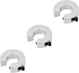 VILLCASE 3pcs Rail Stop Ring Rail Shaft Stop Collar CNC Rail Shaft Stop Collar Shaft Collar Aluminum Alloy Tool Silver Anti-Off Drilling Limit Ring CNC Parts Shaft Collars Axle Collar