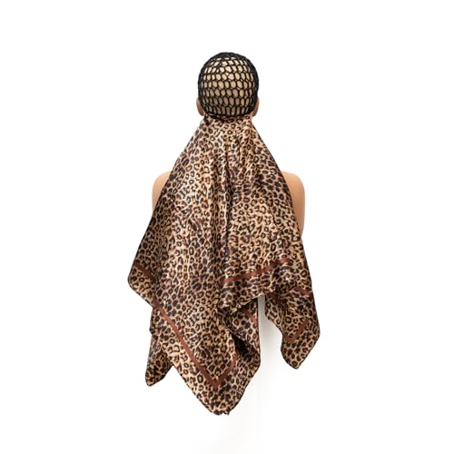ROSEBONY Wrap Cap Hair Net with Scarf Heatless Silk Press Hair Care Shower Cap (color-3)