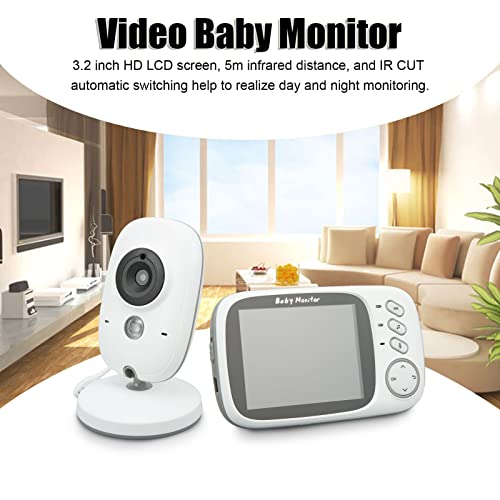 Security Baby Monitor, Infrared Night Vision Two Way Talk Baby Monitor 2.4G Wifi Temperature Monitoring 100‑240V 3.2In Sceen For Indoor (Us Plug) #TOP2