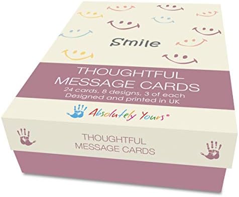 Pack of 24 Thoughtful Cards. Includes 8 Inspirational Designs. Eco-friendly Cards, Envelopes and Box. Printed and Packed in UK. Blank Inside.