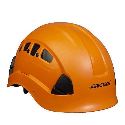 Jorestech Hard Hat Orange Abs Work-At-Height And Rescue Slotted Ventilated Helmet With 6-Point Ratchet Suspension Ansi Z89.1-14 Certified For Work, Home, And General Headwear Protection Hhat-04 #TOP1