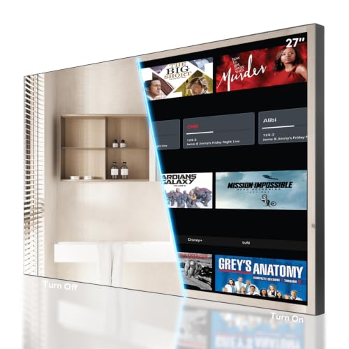 Image of Soulaca 27" Smart Mirror LED TV for Bathroom webOS Voice Control Waterproof for SPA Kitchen WiFi Bluetooth ATSC DTV Tuner