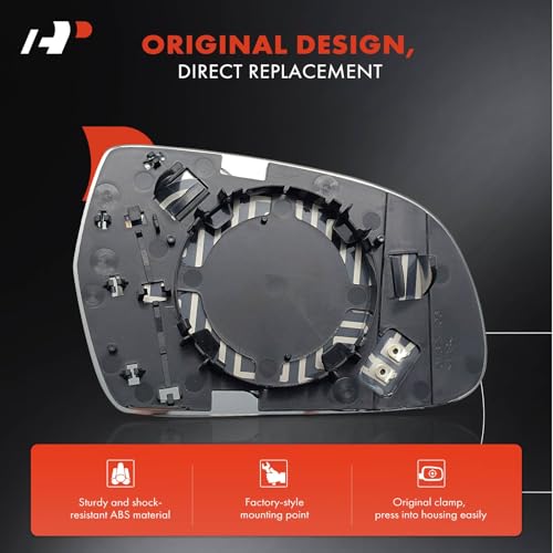 A-Premium Left Driver Side Heated Mirror Glass with Backing Plate - Compatible with Audi A4 2010-2016, A4 Quattro 2010-2016, A3 2011-2013, A3 Quattro 2011-2013 - Exterior Side View Flat Mirror by A-Premium - Used condition - Image 6