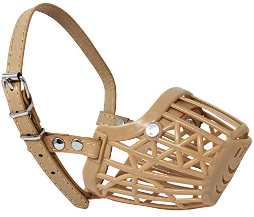 Dogs My Love Plastic Dog Basket Muzzle Beige 7 Sizes (Small: Circumference 7.5")
