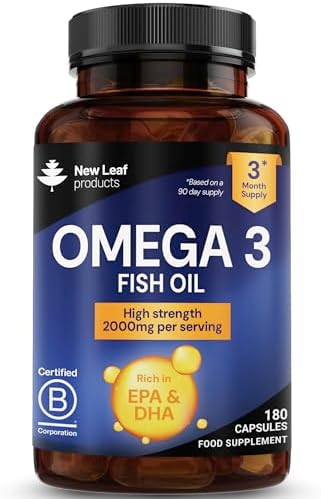 Omega 3 2000mg Capsules - High Dose Fish Oil - Enriched with Vita...