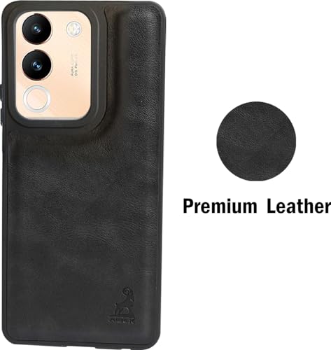 Image of AIBEX Shield Back Cover Case Compatible with Vivo V29e 5G Back Cover | Flexible Vegan Leather | Full Camera Protection | Raised Edges | Super Soft-Touch | Bumper Case