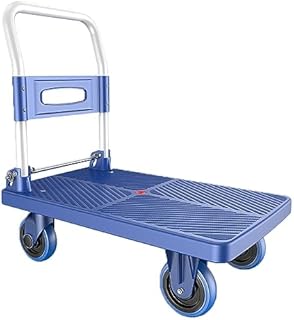 Push Cart Cart Platform Hand Truck Platform Truck Luggage Cart Folding Flatbed with 360 Degree Swivel Wheels Foldable Push Hand Cart for Loading and Storage (72 * 48cm)(Size:G)