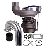 Turbocompresseur HY35W compatible avec Dodge Cummins 04 07 5.9l Holset Turbo He351cw Isb Holset TURBO Ram ISB 5.9L + compresseur de coude d'admission