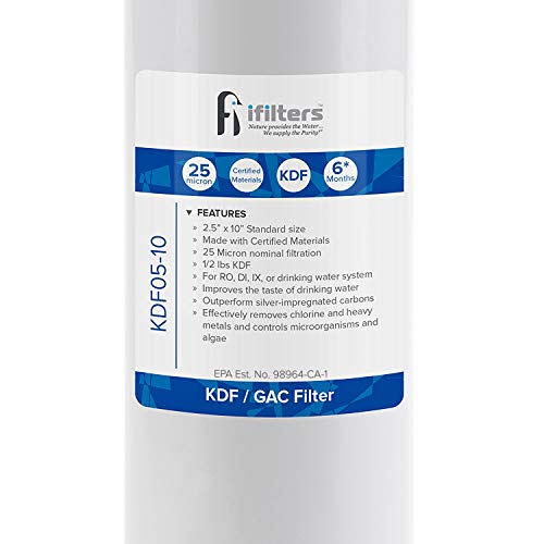 KDF/GAC Water Filter For Chlorine, Taste, Odor, Heavy Metals, Rust - 2.5 x 10