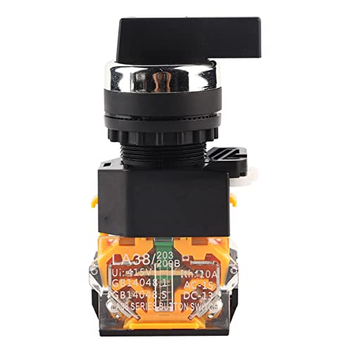 Cocoarm LA38 20BX33 Commutateur Rotatif à Réinitialisation Automatique à 3 Positions, Trou de Montage de 22 Mm avec Plastique Ignifuge pour le Contrôle de Relais de Contacteur de