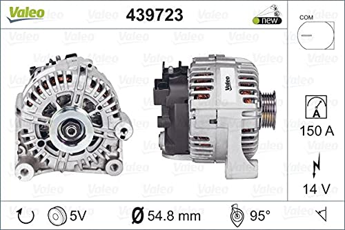 Valeo 439723 Alternatore Amperaggio: 150 Amp Alette: 5 Alette Diametro Puleggia: 54,8 Mm Voltaggio: 14 V Direzione Di Rotazione: Clockwise
