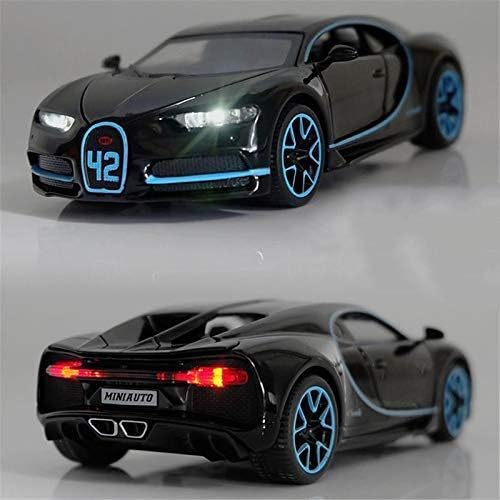 Image of 1 /32 Buggatti Chiron Model Car with Box, Zinc Alloy Pull Back Toy car with Sound and Light for Kids Boy Girl Gift?Colors as Per Stock? (Buggatti Chiron)