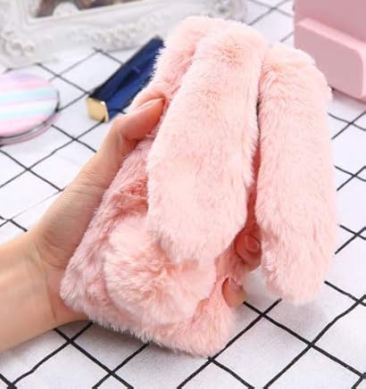 Carcasa M?vil, Carcasa M?vil de Silicona para Piel de Conejo Mullida para iPhone 6 / 6s, Rosa