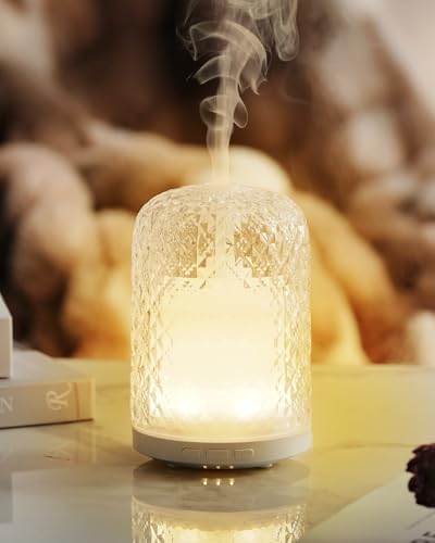 Amazon.com: Essential Oil Diffuser - 2.4MHz Ultrasonic Glass Diffuser ...