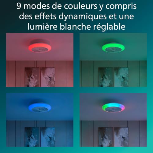 Ventilateur de Plafond Philips Amigo 2026 DC 6 Vitesses LED RGB Télécommande - vue 7