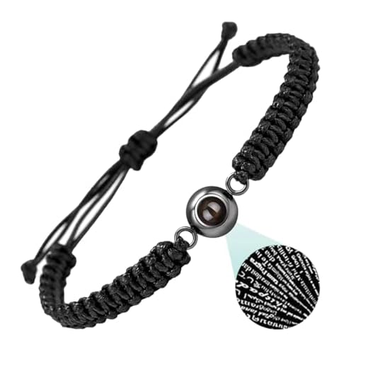 Personalisiertes Projektions-Armband für Junge - Ich Liebe Dich in 100 Sprachen - Geschenk für Freundin, Mama, Papa, Paare zum Geburtstag