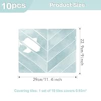 JurciCat 10Stück Dickere Küchenfliesen Selbstklebende 3D Fliesenaufkleber Abnehmbar Wasserdicht Für Bad Küche Wand Dekoration Heimdekoration (22.9x29cm)（Hellblau） – Ansicht 2