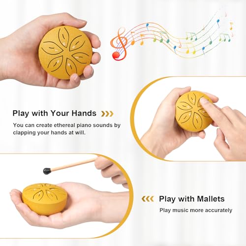 Golden 3-Inch Steel Tongue Drum - 6 Notes for Meditation & Yoga