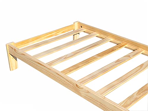 Wooden Platform Bed Solid Pine Wood Twin Size Bed Unfinished With Wooden Slats Mattress Alaska Support / No Box Spring Needed / Suitable For Kids Bedroom Boys And Girls / Kids Bed #TOP5