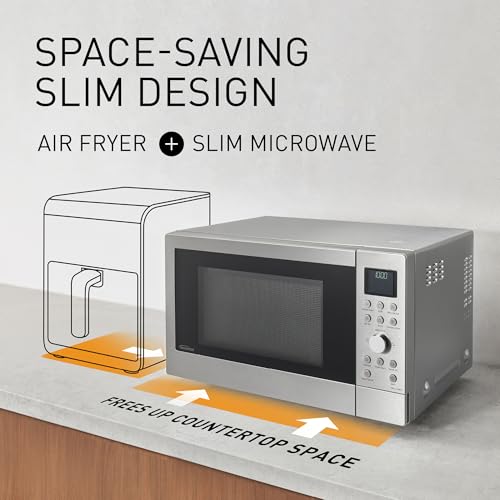 Panasonic NN-CD58RSEPG 27L 4-in-1 Kombi-Mikrowelle mit Airfryer Modus und Garkorb, 1000W Inverter, 1300W Grill, Umluft, 19 Automatikprogramme, Edelstahl
