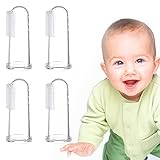 cepillo dedal para bebes 【Forma del dedo】: Se ajusta a la segunda falange del dedo, se dobla de manera flexible y cepilla toda la boca