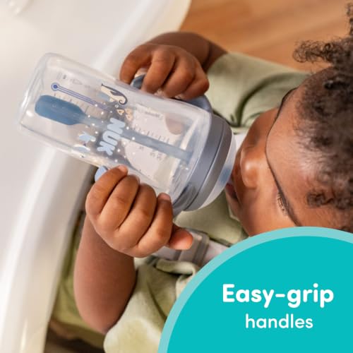 Image of NUK Perfect Match Learner Straw Cup, 5 oz, 2 pack - Soft Straw, Easy-Grip Handles, BPA Free, Spill Proof Transition Sippy Cup