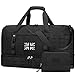 ZOMFELT Gym Bag for Men, Tactical Travel Duffle Bags with Shoe Compartment, Waterproof Holdall Sports Overnight Bag with MOLLE System for Travel, Workout, Tactical Use, Flight Approved, Black