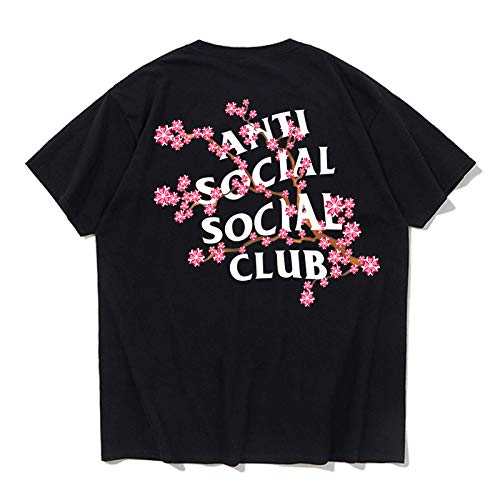 T-Shirt Sakura À Manches Courtes pour Hommes Anti Social Club Hommes Et Femmes Pur Coton Demi-Manches Amples Cover