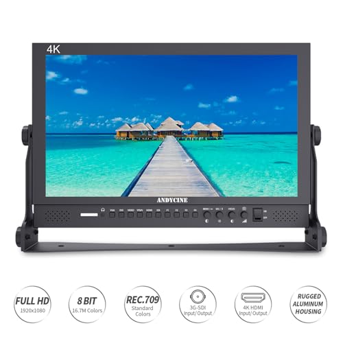 Image of ANDYCINE C173S 17.3 Inch 1920x1080 Resolution 4K HDMI 3G-SDI Input and Output Broadcast Production Monitor,Desktop Director's Monitor with YPbPr, Video