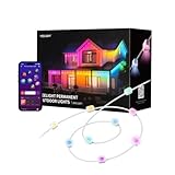 YEELIGHT Smart Outdoor Permanent String Light, 150 Ft, 20+ Lighting Effect, RGB LED, Music Sync, APP Control for DIY, IP67 Waterproof, Lighting Decoration for Eaves/Halloween/Christmas/Party/Holiday