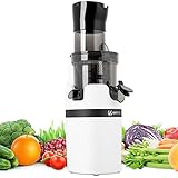 Keenray Entsafter Slow Juicer, Entsafter Gemüse und Obst Testsieger mit leisem Motor, Umkehrfunktion, BPA-frei, Kaltpressung für Gemüse und Früchte White