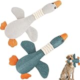 OhebEsx 2 Stück Hundespielzeug Unzerstörbar, Anti Stress Ente Für Hunde, Hunde Kuscheltier Unzerstörbar, Langlebiges Spielzeug für alle Hunde, Stressabbau Bei Alleinsein (Grau, blau)