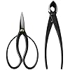 Wazakura Japanese Bonsai Tool Set MADE IN JAPAN, Bonsai Scissors 7inch(180mm) + Concave Branch Cutter 8inch(200mm), Essential Starter Kit