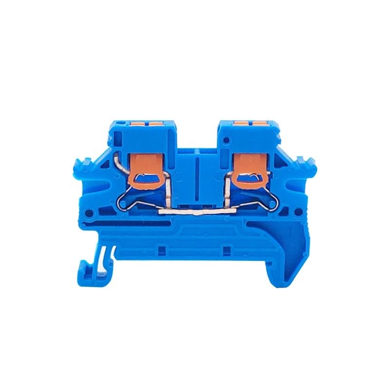 10Pcs PTV 2.5 DIN Rail Terminal Block Side-Entry Push-in Connection 2.5mm² 26-12AWG Cable Wiring Electrical Wire Connector(PTV2.5-Blue)