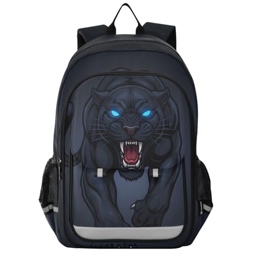 senya Backpack for Boys Girls, Roaring Panther Backpack Students Bookbag Daypack for School Primary Teens