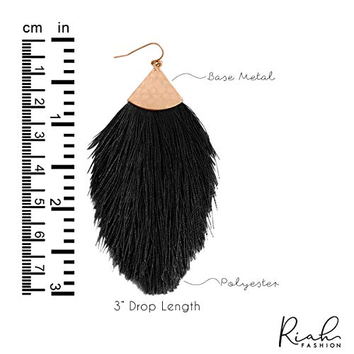 Bohemian Silky Thread Fan Fringe Tassel Statement Earrings - Lightweight Strand Feather Shape Dangles4