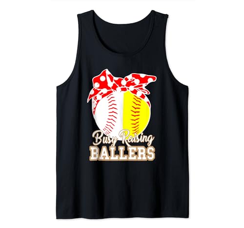 Busy Raising Ballers Softball Baseball Tee béisbol mamá Camiseta sin Mangas