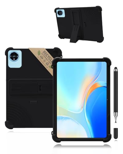 Coque pour MUTSAY KB10 10 Pouces Tablette avec Stylet Tactile - Housse Enfant en Silicone Antichoc,Powfix Béquille Ajustable, Étui Léger & Anti-Rayures, Noir