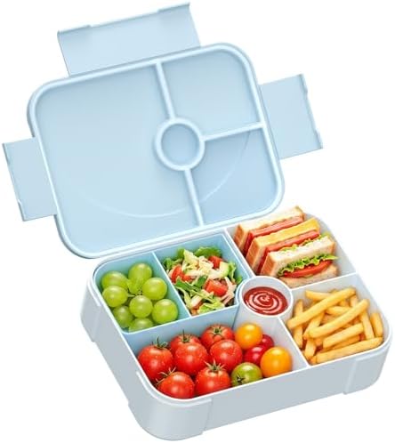 LEIKEEGO Brotdose Kinder mit Fächern Auslaufsicher Lunchbox Bento Box für Schule, Kindergarten