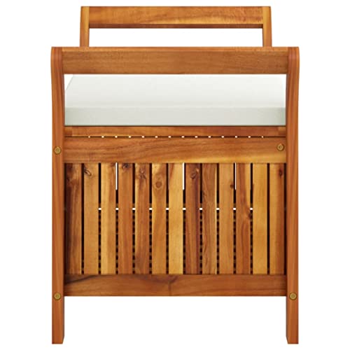 Vidaxl Outdoor Storage Bench, Storage Box With Cushion, Patio Deck Box With Seat For Garden Balcony Porch Pool Yard, Modern Style, Solid Wood Acacia #TOP5
