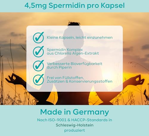 Spermidin Kapseln 4,5mg aus Chlorella Algen – vegan und glutenfrei