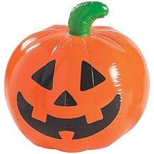 Fun Express Giant Inflatable Pumpkin Spooky Halloween Yard Decor Party Toy Weather-Resistant Easy Setup Great Yard Haunted House or Halloween Party Perfect for Photos & Outdoor Fun 35" 1 Piece