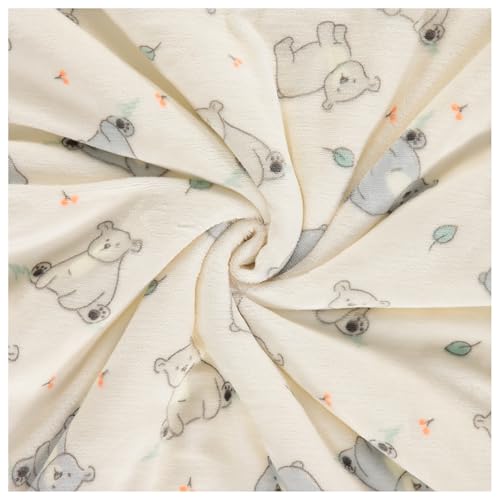 Image of 2-Ply Infant Blanket - Soft Fleece with Polyfill for Extra Fluffiness - Cozy and Warm Baby Blanket for Boys and Girls, 30x40 Inches - Dinosaur, Butterfly, Alphabet, Elephant, Bear Prints