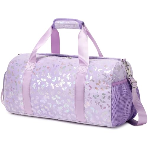 Dance Bag for Girls Soft Fluffy Travel Duffel Bag for Girls Sports Gym Bag Ballet Bag Water Resistant Overnight Sleepover Bags with Shoes Compartment