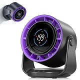 PTHTECHUS Ventilatore da tavolo, forte flusso d'aria, batteria da 5000 mAh, Pantalla LED, ...