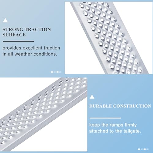 LEMNISCATE Loading Ramps - Lightweight Shed Ramps - Aluminum Ramps for Pickup Trucks, Lawn Mower, Portable Ramp for Motorcycle, Truck, Dirt Bike, Quad, Snow Blower - 880LBS Capacity, 63\"Lx8.5\"W - 2PCS - Thumbnail 5