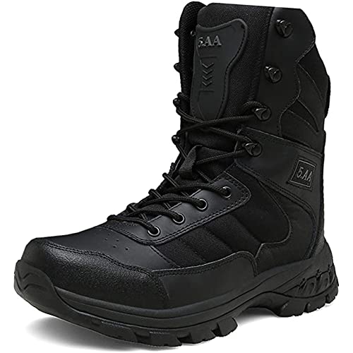 Bottes Tactiques Hommes Combat Militaire étanche Chaussures de Travail de Sécurité à Lacets Montantes Bottes de Patrouille de l'armée en Plein Air Randonnée dans le Désert Bottes Respirantes Sneaker Cover