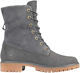 Timberland Women's Jayne Waterproof Teddy Fleece Fold Down Fashion Boot, Dark Grey Nubuck