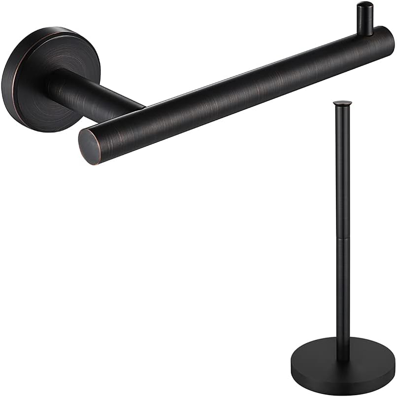 JQK Toilet Paper Storage Stand Oil Rubbed Bronze, 304 Stainless Steel Tissue Reserve Holder Dispenser for Bathroom, ORB, TPS180-ORB